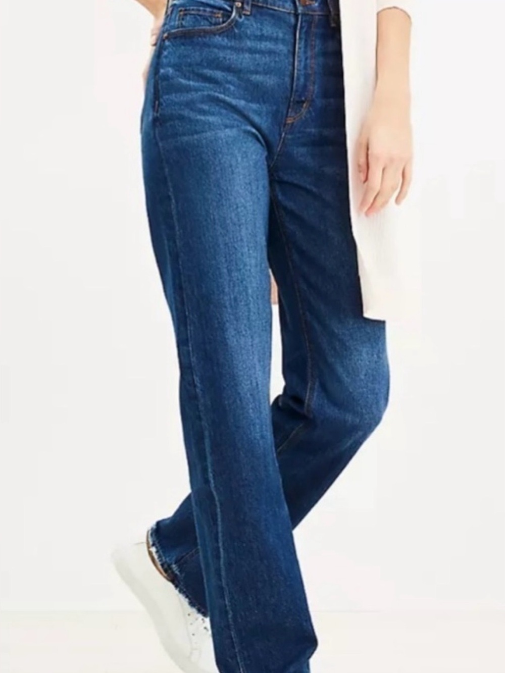 Loft Slouchy Boyfriend Relaxed  Straight-Leg Bootcut Dark Wash Jeans -like new